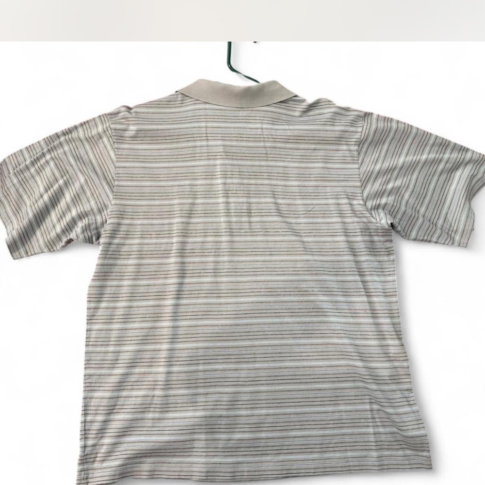 Men's Striped Button Down Shirt - Gray and Blue - Picture 3 of 3